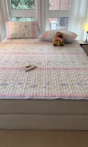 91家纺网 家纺一手货源 找家纺 Sweet dreams甜梦 2025新款全棉卡通小清新棉垫子床垫旅行垫 花花小象