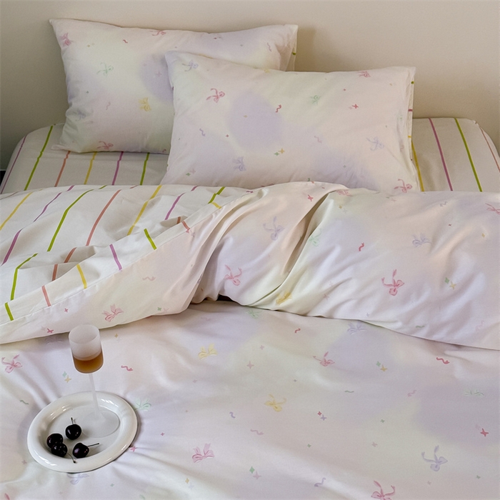 91家纺网 家纺一手货源 找家纺 窝米 2025新款全棉新品13370四件套 简约休闲风系列（悦溪、几何乐园） 梦幻