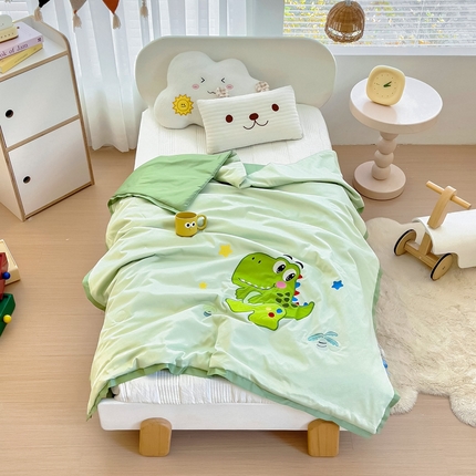 91家纺网 家纺一手货源 找家纺 （总）A类60s长绒棉绣花款儿童大豆夏被宝宝空调被幼儿园午睡被子夏凉被