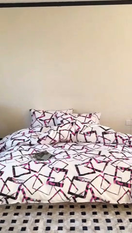 91家纺网 家纺一手货源 找家纺 窝米 2025新款全棉新品13370四件套 简约休闲风系列（悦溪、几何乐园） 几何乐园紫