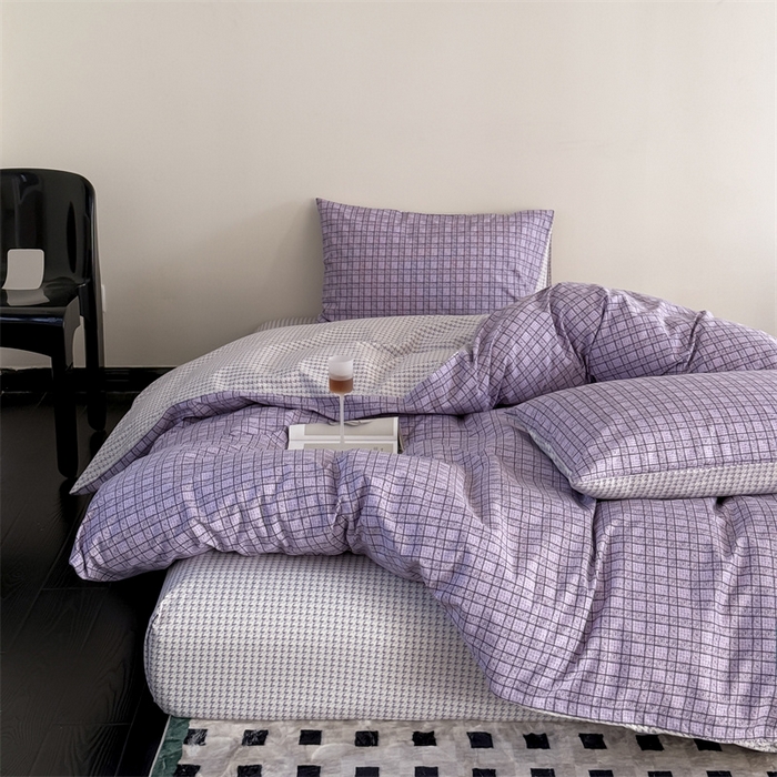 91家纺网 家纺一手货源 找家纺 窝米 2025新款全棉新品13370四件套 简约休闲风系列（悦溪、几何乐园） 香绮