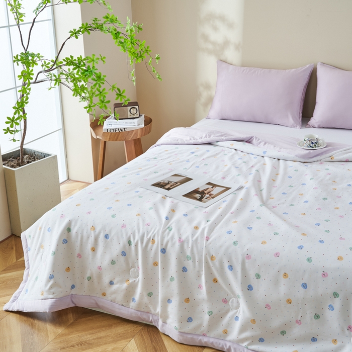 91家纺网 家纺一手货源 找家纺 森林人 2025新款A类针织棉大豆夏凉被 甜心南瓜