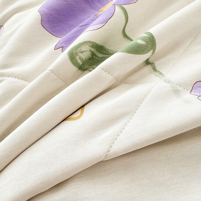 91家纺网 家纺一手货源 找家纺 棉造家居 2025新款春夏全棉纯棉印花夏被夏凉被空调被 甜美花韵