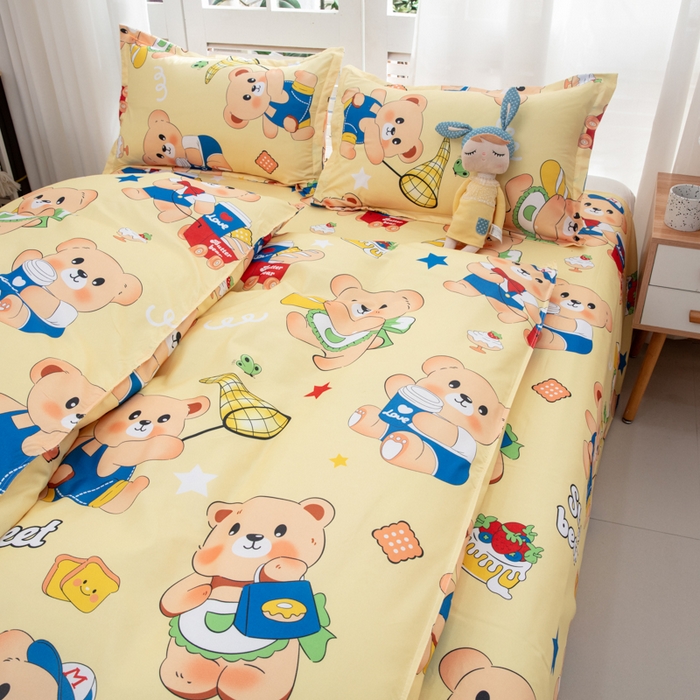 91家纺网 家纺一手货源 找家纺 乐居坊  2025新款柔软亲肤印花四件套大床图 小黄油拿铁