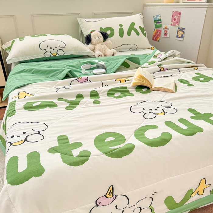 91家纺网 家纺一手货源 找家纺 棉造家居 2025新款春夏全棉纯棉印花夏被夏凉被空调被 萌宝儿