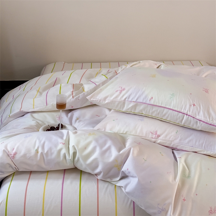 91家纺网 家纺一手货源 找家纺 窝米 2025新款全棉新品13370四件套 简约休闲风系列（悦溪、几何乐园） 梦幻