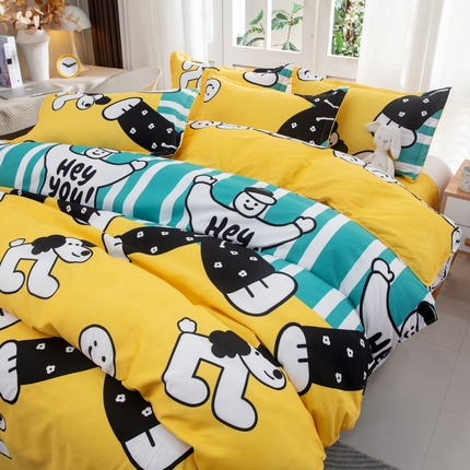 乐居坊  2025新款柔软亲肤印花四件套大床图 幸运儿