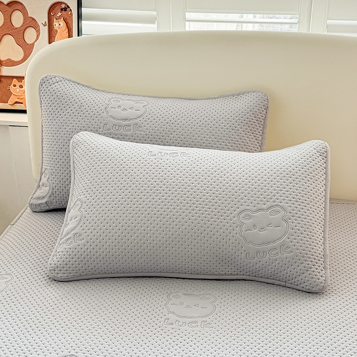 91家纺网 家纺一手货源 找家纺 喜居 2025新款幸运多-夹棉床笠系列 幸运多-雅灰