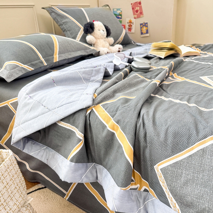 91家纺网 家纺一手货源 找家纺 棉造家居 2025新款春夏全棉纯棉印花夏被夏凉被空调被 时尚拼图