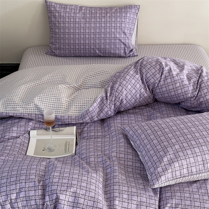 91家纺网 家纺一手货源 找家纺 窝米 2025新款全棉新品13370四件套 简约休闲风系列（悦溪、几何乐园） 香绮