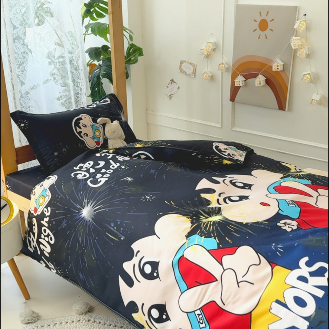 91家纺网 家纺一手货源 找家纺 乐居坊  2025新款柔软亲肤印花四件套宿舍床 星光闪耀