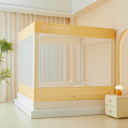 91家纺网 家纺一手货源 找家纺 （总）伊而梦蚊帐 2025新款遮光防蚊坐床蚊帐-保暖款