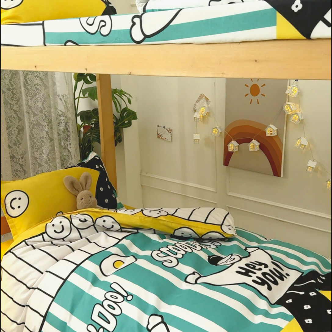 91家纺网 家纺一手货源 找家纺 乐居坊  2025新款柔软亲肤印花四件套宿舍床 幸运儿