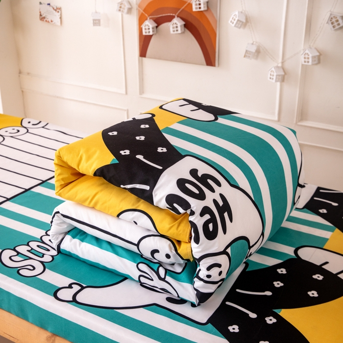 91家纺网 家纺一手货源 找家纺 乐居坊  2025新款柔软亲肤印花四件套宿舍床 幸运儿