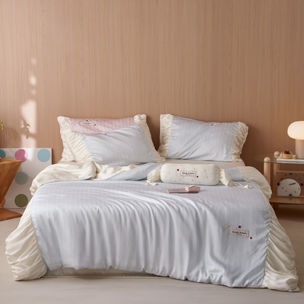 简纯主义 2025新款糖果派对天丝四件套 糖果派对-蓝