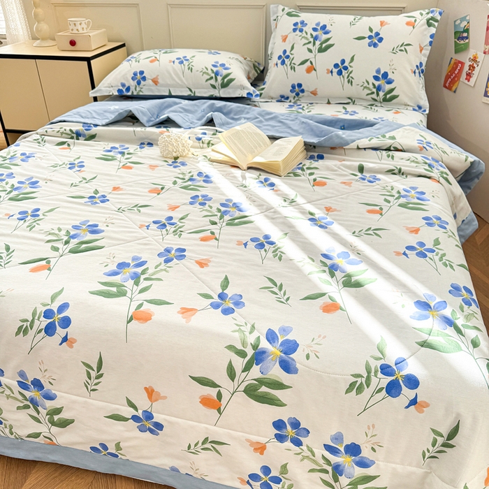 91家纺网 家纺一手货源 找家纺 棉造家居 2025新款春夏全棉纯棉印花夏被夏凉被空调被 清风