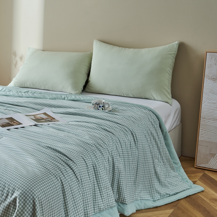 91家纺网 家纺一手货源 找家纺 森林人 2025新款A类针织棉大豆夏凉被 欢乐