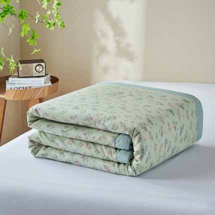 森林人 2025新款A类针织棉大豆夏凉被 花簇