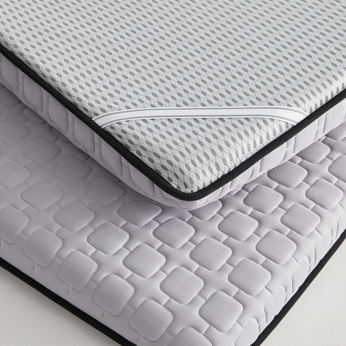 91家纺网 家纺一手货源 找家纺 祁恋婷家居 2025新款A类牛奶丝棉花抗压床垫【床垫遮盖物】 单边四菱格灰