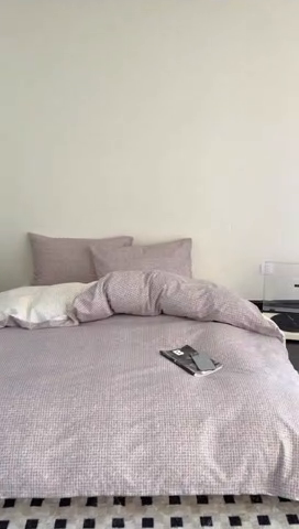 91家纺网 家纺一手货源 找家纺 窝米 2025新款全棉新品13370四件套 简约休闲风系列（悦溪、几何乐园） 香织