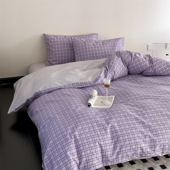 91家纺网 家纺一手货源 找家纺 窝米 2025新款全棉新品13370四件套 简约休闲风系列（悦溪、几何乐园） 香绮