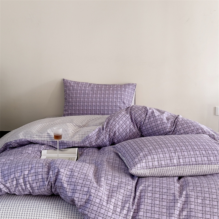 91家纺网 家纺一手货源 找家纺 窝米 2025新款全棉新品13370四件套 简约休闲风系列（悦溪、几何乐园） 香绮