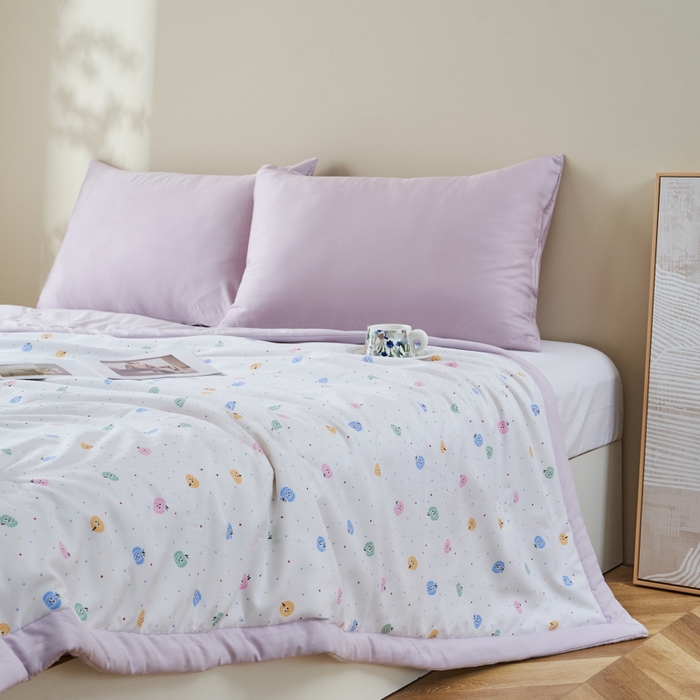 91家纺网 家纺一手货源 找家纺 森林人 2025新款A类针织棉大豆夏凉被 甜心南瓜