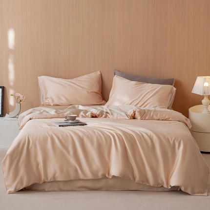 简纯主义 2025新款60兰精天丝拼色纯色四件套 梦露