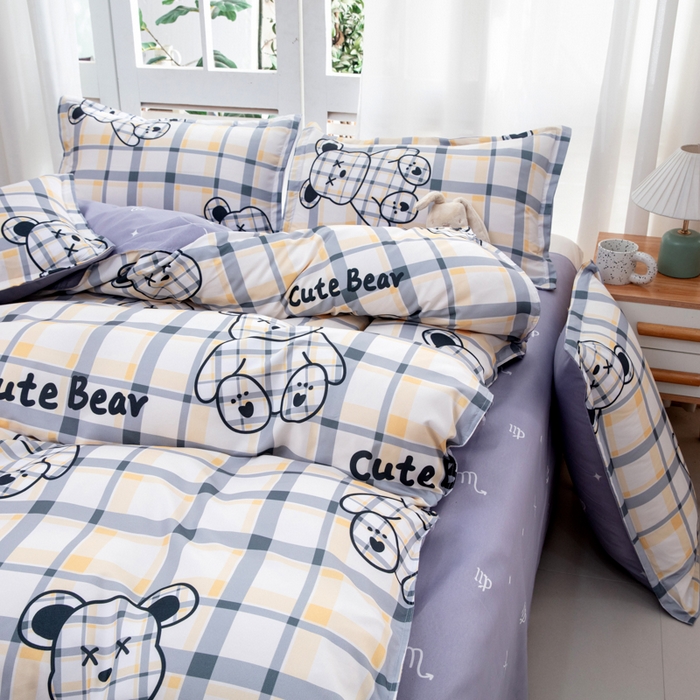 91家纺网 家纺一手货源 找家纺 乐居坊  2025新款柔软亲肤印花四件套大床图 派对动物