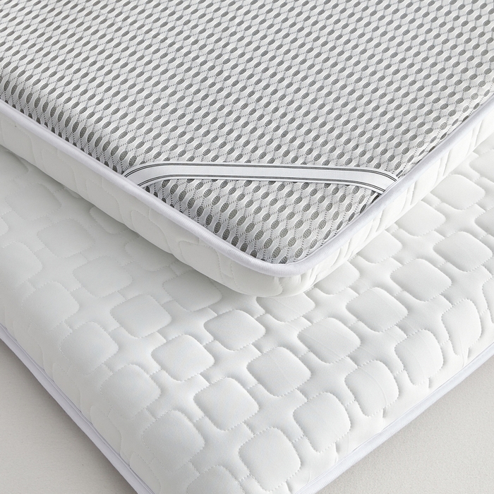 91家纺网 家纺一手货源 找家纺 祁恋婷家居 2025新款A类牛奶丝棉花抗压床垫【床垫遮盖物】 单边四菱格白