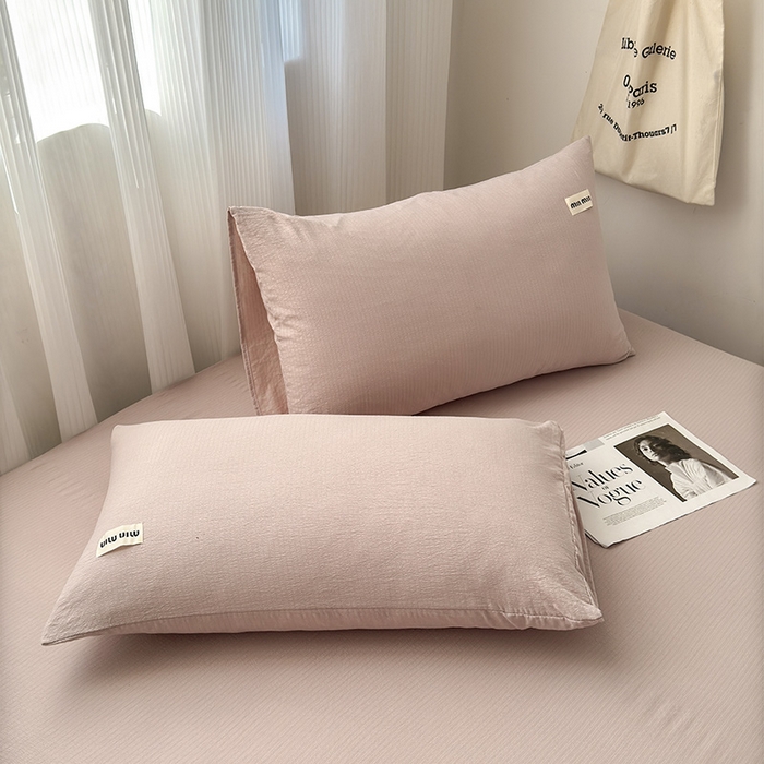 91家纺网 家纺一手货源 找家纺 罗亿家纺 2025新款云感提花双层纱单床单 浅豆沙床单