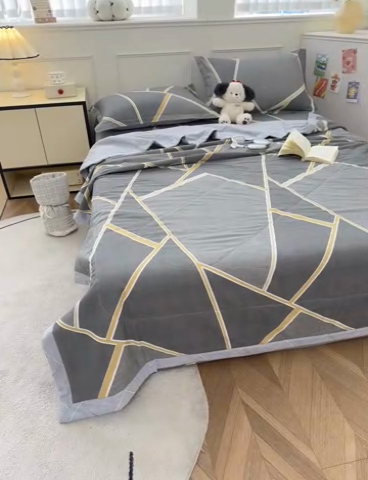 91家纺网 家纺一手货源 找家纺 棉造家居 2025新款春夏全棉纯棉印花夏被夏凉被空调被 时尚拼图