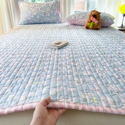 Sweet dreams甜梦 2025新款全棉卡通小清新棉垫子床垫旅行垫 蓝色花语