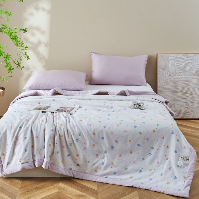 91家纺网 家纺一手货源 找家纺 森林人 2025新款A类针织棉大豆夏凉被 甜心南瓜