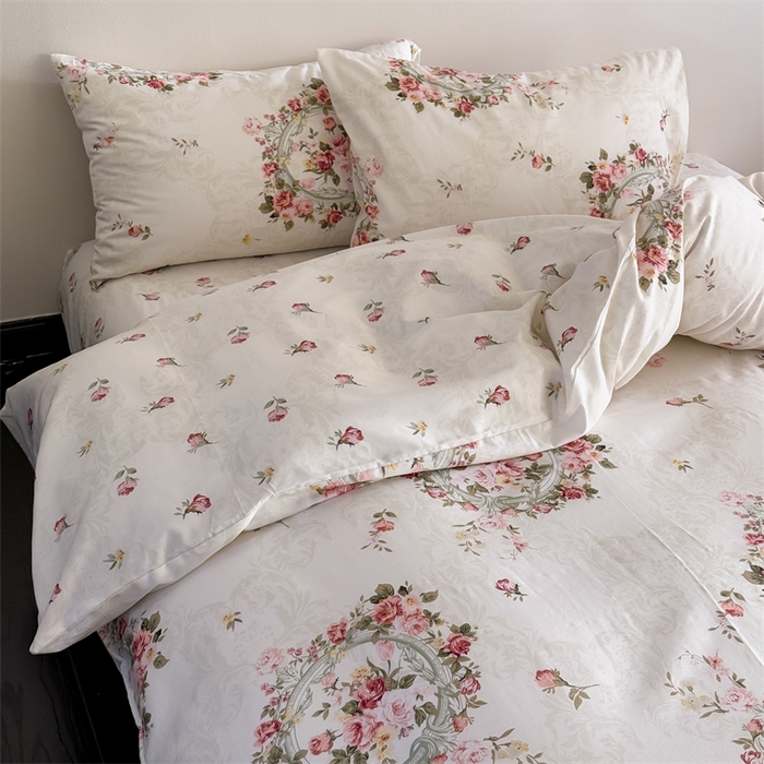 91家纺网 家纺一手货源 找家纺 窝米 2025新款全棉新品13370四件套 简约休闲风系列（悦溪、几何乐园） 悦溪