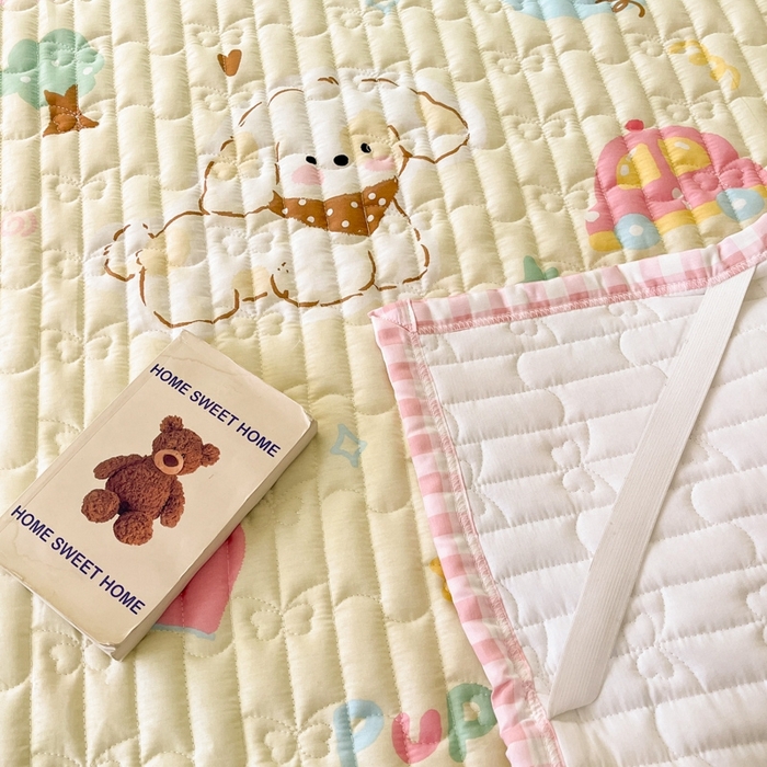 91家纺网 家纺一手货源 找家纺 Sweet dreams甜梦 2025新款全棉卡通小清新棉垫子床垫旅行垫 萌趣乐园