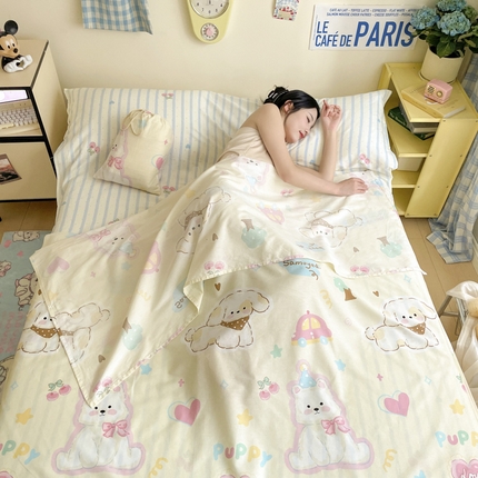91家纺网 家纺一手货源 找家纺 （总）Sweet dreams甜梦 2025新款全棉小清新卡通一体式旅行酒店睡袋