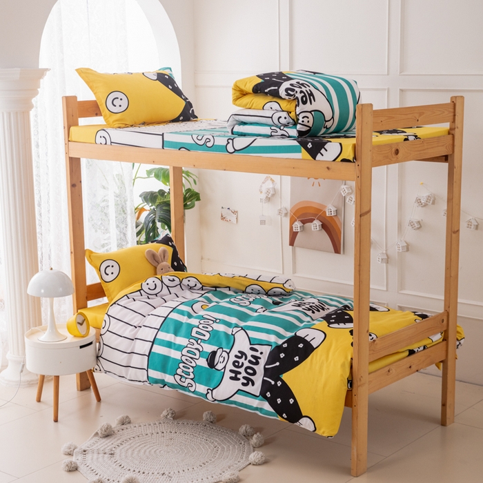 91家纺网 家纺一手货源 找家纺 乐居坊  2025新款柔软亲肤印花四件套宿舍床 幸运儿