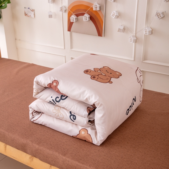 91家纺网 家纺一手货源 找家纺 乐居坊  2025新款柔软亲肤印花四件套宿舍床 Nice小熊