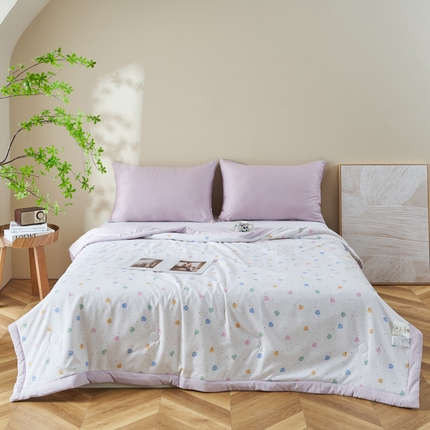 91家纺网 家纺一手货源 找家纺 森林人 2025新款A类针织棉大豆夏凉被 甜心南瓜