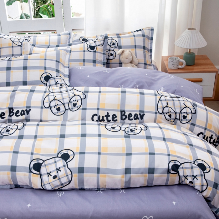 91家纺网 家纺一手货源 找家纺 乐居坊  2025新款柔软亲肤印花四件套大床图 派对动物