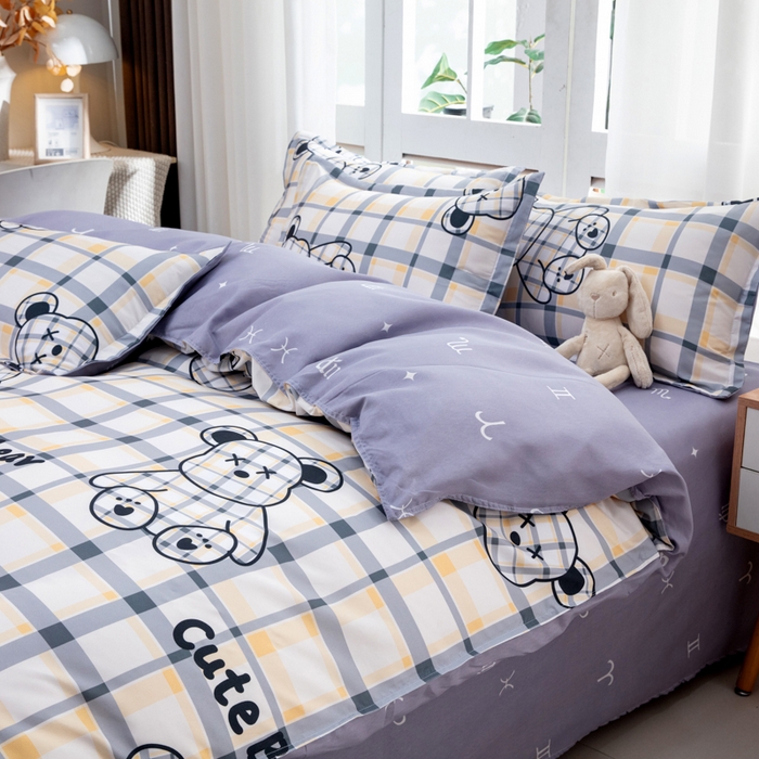 91家纺网 家纺一手货源 找家纺 乐居坊  2025新款柔软亲肤印花四件套大床图 派对动物