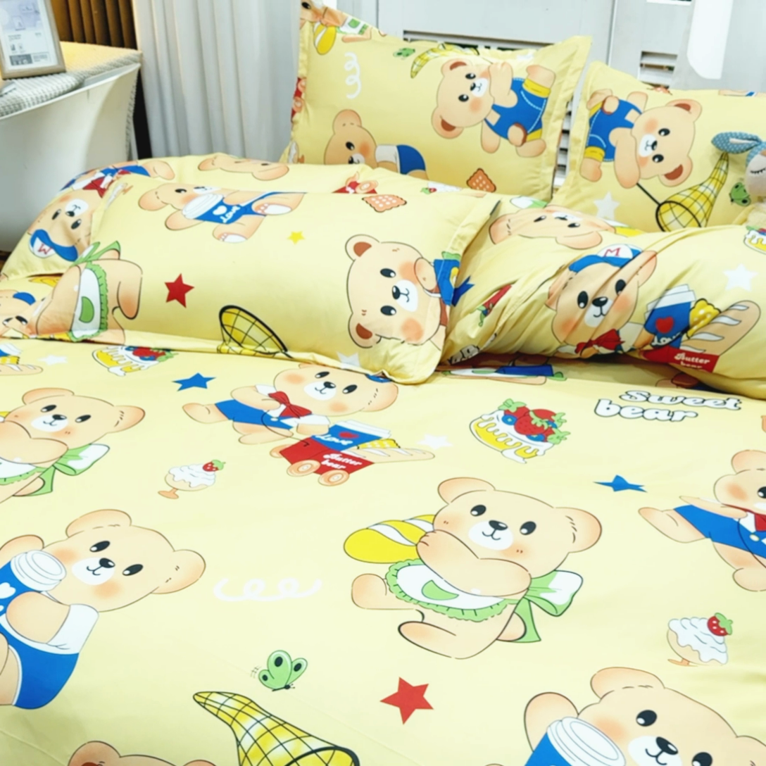 91家纺网 家纺一手货源 找家纺 乐居坊  2025新款柔软亲肤印花四件套大床图 小黄油拿铁