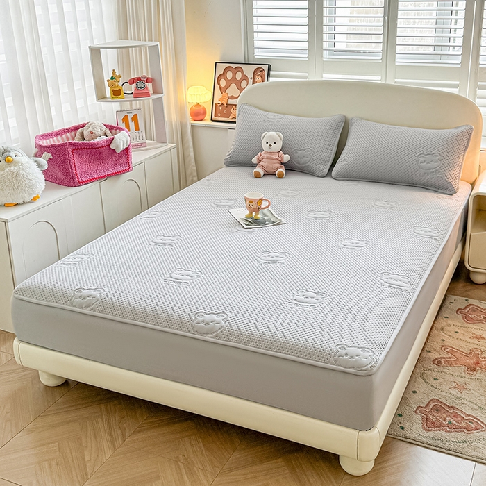 91家纺网 家纺一手货源 找家纺 喜居 2025新款幸运多-夹棉床笠系列 幸运多-雅灰