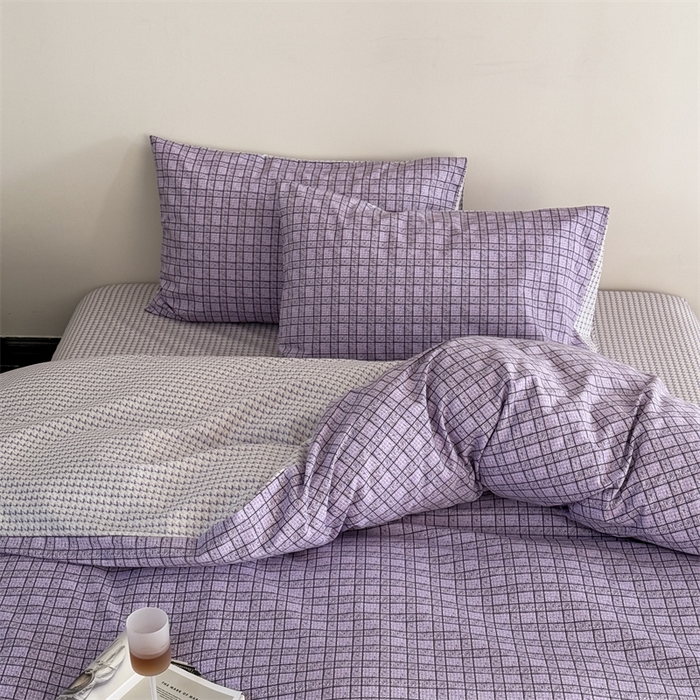 91家纺网 家纺一手货源 找家纺 窝米 2025新款全棉新品13370四件套 简约休闲风系列（悦溪、几何乐园） 香绮