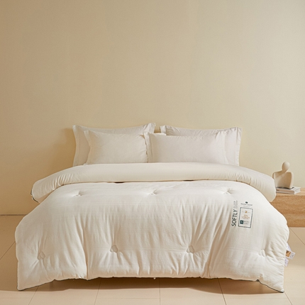 91家纺网 家纺一手货源 找家纺 （总）莱登卡奴 25新款全棉A类水洗棉提花烫画20%大豆被春秋被