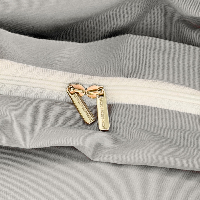 91家纺网 家纺一手货源 找家纺 眠博士 2025新款全棉40支纯色系列单被套 全棉拼色-银灰色