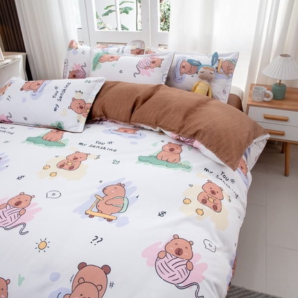 乐居坊  2025新款柔软亲肤印花四件套大床图 卡皮巴拉