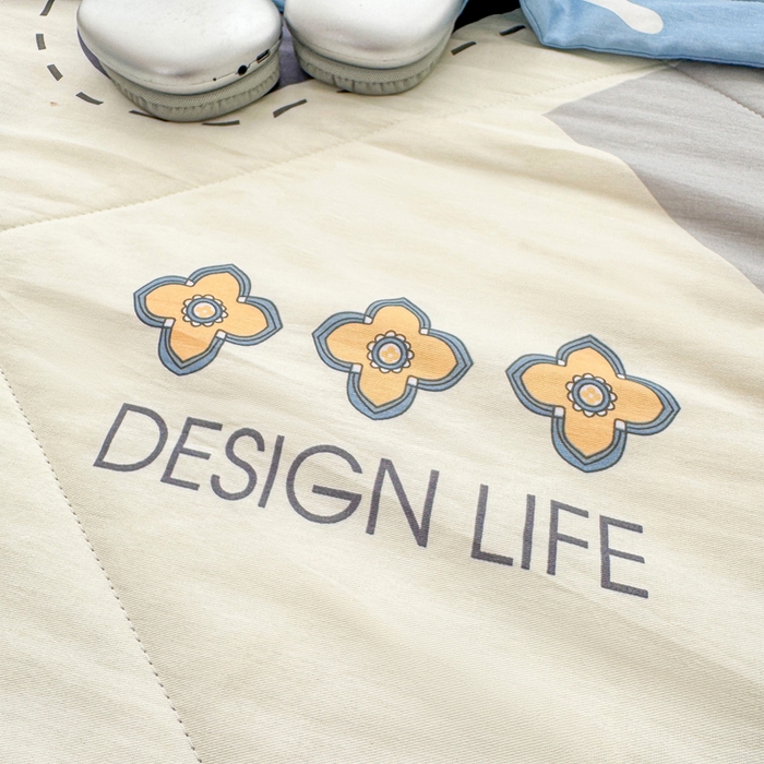 91家纺网 家纺一手货源 找家纺 棉造家居 2025新款春夏全棉纯棉印花夏被夏凉被空调被 光的邂逅-蓝