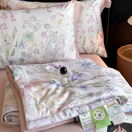 91家纺网 家纺一手货源 找家纺 （总）蓝米卡夫  2025新品-50支天丝莱赛尔数码印花-夏被四件套